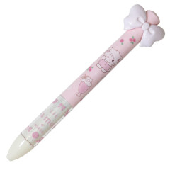 Japan Mikko Illustrations Two Color Mimi Pen - Mousse Lil ala mode Ribbon Pink
