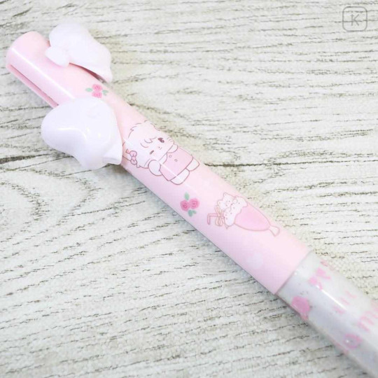 Japan Mikko Illustrations Two Color Mimi Pen - Mousse Lil ala mode Ribbon Pink - 2