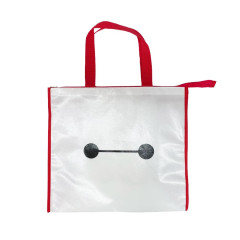 Japan Disney Souvenir Laminated Woven PP Eco Shopping Bag - Baymax : White Heart