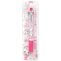 Japan Amenomori Fumika × Sanrio Sarasa Multi 4+1 Gel Pen & Mechanical Pencil - Charmmy Kitty & Hello Kitty - 1