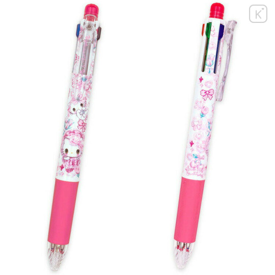 Japan Amenomori Fumika × Sanrio Sarasa Multi 4+1 Gel Pen & Mechanical Pencil - Charmmy Kitty & Hello Kitty - 2
