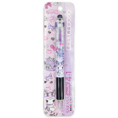 Japan Amenomori Fumika × Sanrio Sarasa Multi 4+1 Gel Pen & Mechanical Pencil - Kuromi