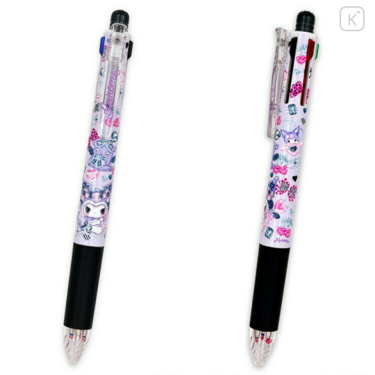 Japan Amenomori Fumika × Sanrio Sarasa Multi 4+1 Gel Pen & Mechanical Pencil - Kuromi - 2