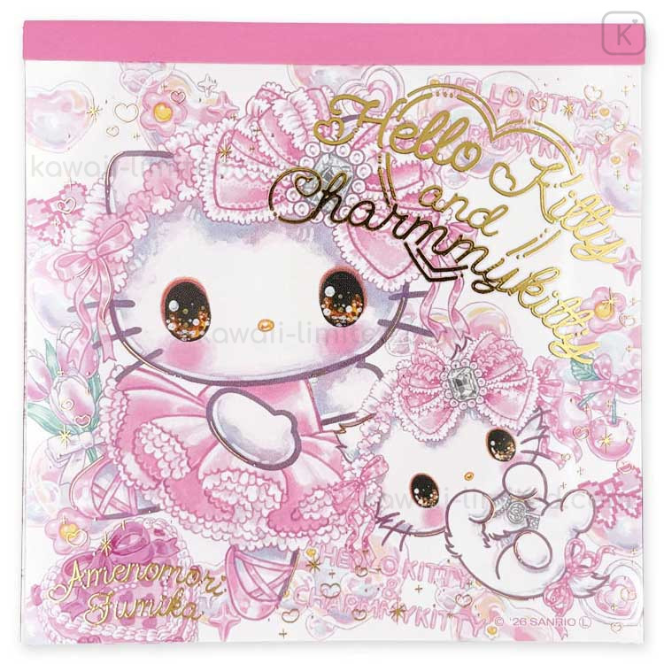 Charmmy kittyメモ帳　リボン柄　希少　レア　ラスト１ Japan Amenomori Fumika × Sanrio Memo Pad - Charmmy Kitty & Hello