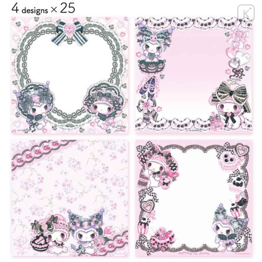 Japan Amenomori Fumika × Sanrio Memo Pad - Kuromi & My Melody - 2