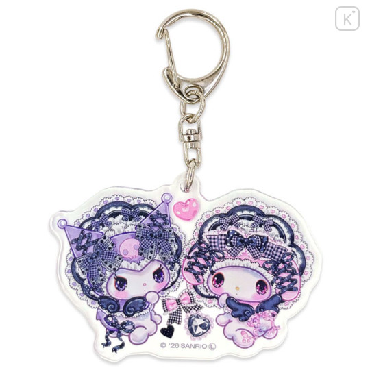Japan Amenomori Fumika × Sanrio Acrylic Keychain - Kuromi & My Melody - 1