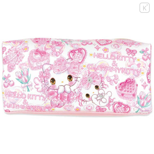 Japan Amenomori Fumika × Sanrio Box Pouch - Charmmy Kitty & Hello Kitty - 1