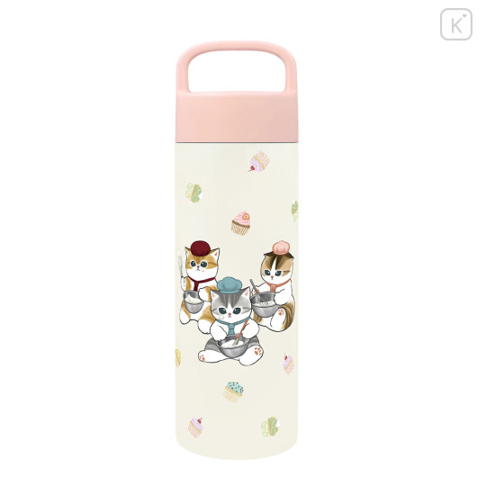 Japan Mofusand Stainless Steel Bottle with Handle 500ml - Pastry Chef Cat - 1