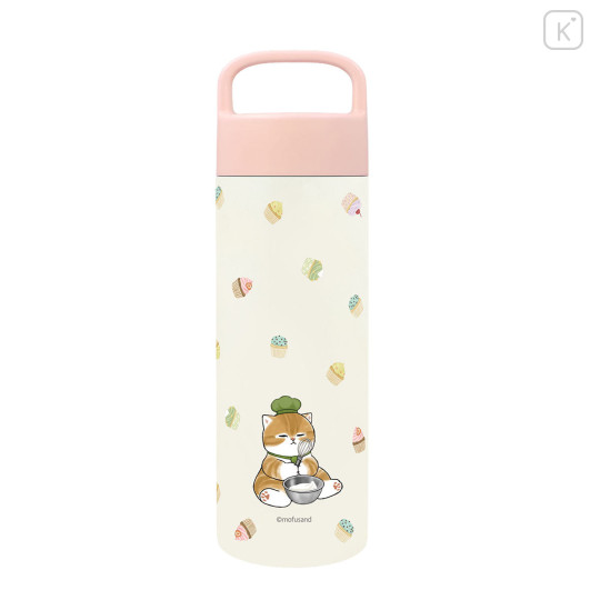 Japan Mofusand Stainless Steel Bottle with Handle 500ml - Pastry Chef Cat - 2