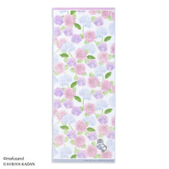 Japan Mofusand Hibiya Kadan Face Towel - Flower Cat Hydrangea Purple
