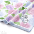 Japan Mofusand Hibiya Kadan Face Towel - Flower Cat Hydrangea Purple - 3