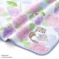 Japan Mofusand Hibiya Kadan Handkerchief - Flower Cat Hydrangea Purple - 3