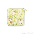 Japan Mofusand Hibiya Kadan Flat Mini Pouch - Flower Cat Yellow - 4