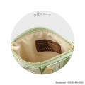 Japan Mofusand Hibiya Kadan Flat Mini Pouch - Flower Cat Green - 5