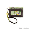 Japan Mofusand Hibiya Kadan Bifold Pass Case Card Holder with Reel - Flower Cat Green - 4