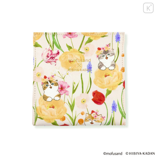 Japan Mofusand Hibiya Kadan Folding Stand Mirror - Flower Cat Spring - 3