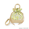 Japan Mofusand Hibiya Kadan Drawstring Shoulder Bag - Flower Cat - 5