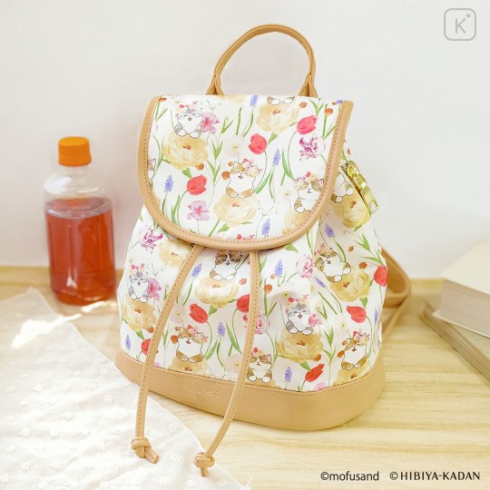 Japan Mofusand Hibiya Kadan Mini Backpack - Flower Cat Spring - 3