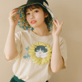 Japan Mofusand Hibiya Kadan T-shirt (L) - Sunflower Flower Cat - 3
