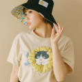 Japan Mofusand Hibiya Kadan T-shirt (L) - Sunflower Flower Cat - 4