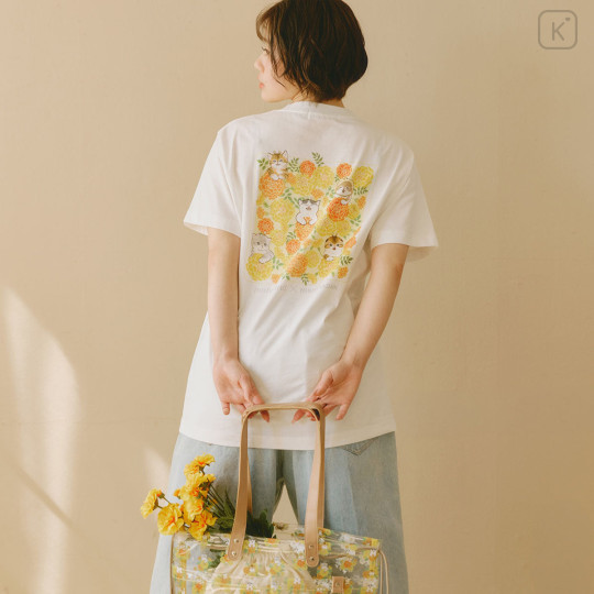 Japan Mofusand Hibiya Kadan T-shirt (M) - Flower Cat Spring - 4