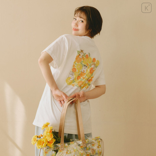 Japan Mofusand Hibiya Kadan T-shirt (M) - Flower Cat Spring - 5
