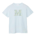 Japan Mofusand Hibiya Kadan T-shirt (M) - Botanical Cat Pale Blue - 1