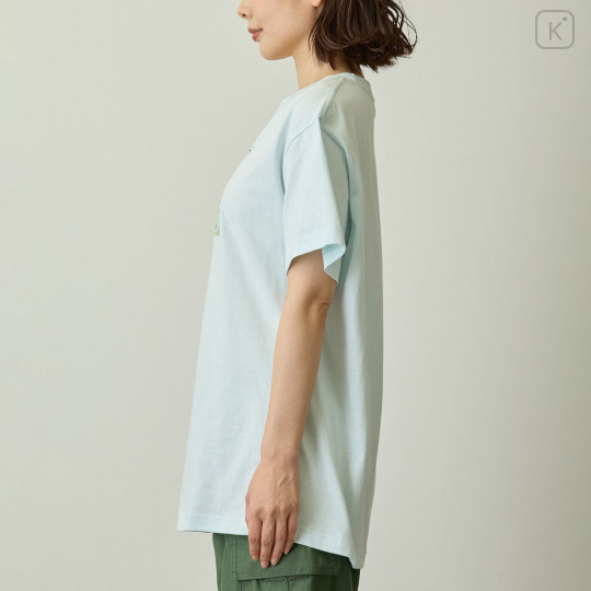 Japan Mofusand Hibiya Kadan T-shirt (M) - Botanical Cat Pale Blue - 8