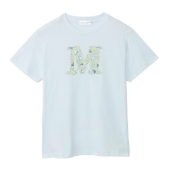 Japan Mofusand Hibiya Kadan T-shirt (L) - Botanical Cat Pale Blue