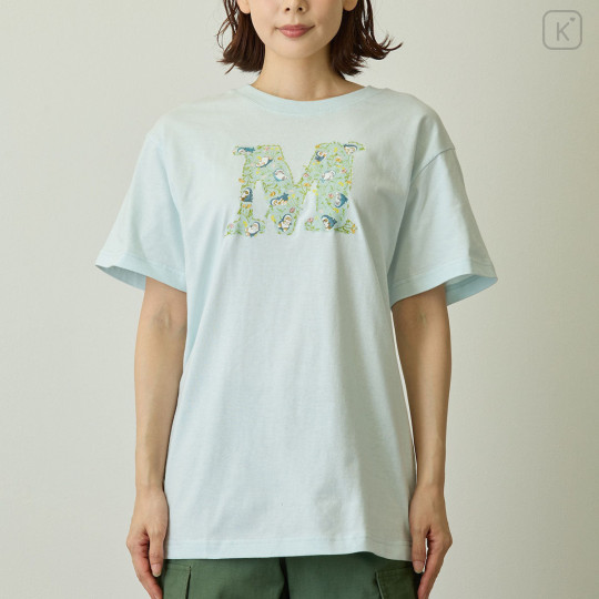 Japan Mofusand Hibiya Kadan T-shirt (L) - Botanical Cat Pale Blue - 7