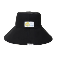 Japan Mofusand Hibiya Kadan Reversible Wide Brim Sun Hat - Sunflower Flower Cat Black