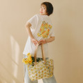 Japan Mofusand Hibiya Kadan Waterproof Vinyl Beach Bag & Pool Tote - Flower Cat Nyan - 3