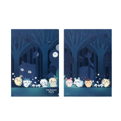 Japan Chiikawa A4 Clear File - Chiikawa Park Night Forest