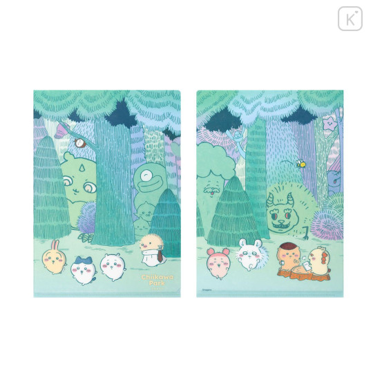 Japan Chiikawa A4 Clear File - Chiikawa Park Daytime Forest - 1