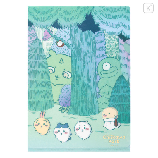 Japan Chiikawa A4 Clear File - Chiikawa Park Daytime Forest - 2