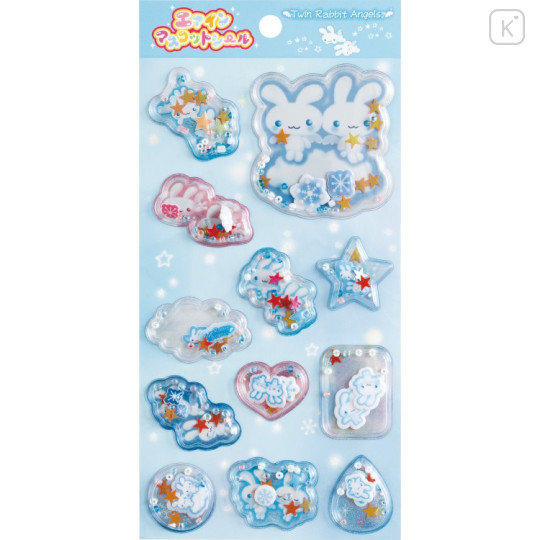 Japan San-X Original Air-in Mascot Sticker - Twin Rabbit Angels - 1