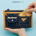 Japan San-X Original Chain Pouch - Monokuro Boo : Denim - 4