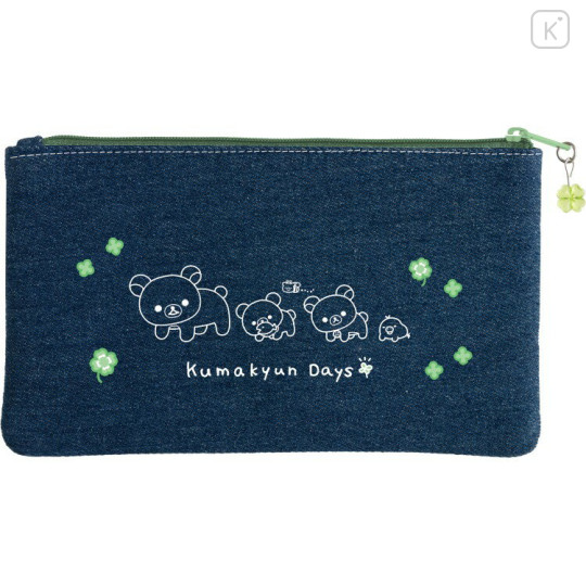 Japan San-X Original Pen Pouch - Rilakkuma : Chairoikoguma's Kumakyun Days Denim - 2