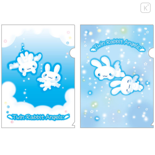 Japan San-X Original A4 Clear Holder Set - Twin Rabbit Angels - 1