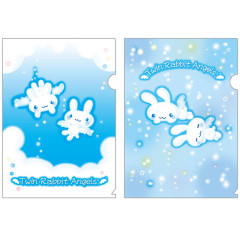 Japan San-X A4 Clear Holder Set - Twin Rabbit Angels