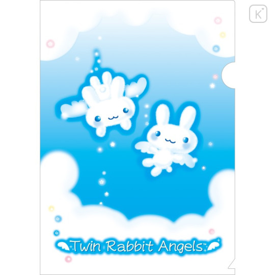 Japan San-X Original A4 Clear Holder Set - Twin Rabbit Angels - 2