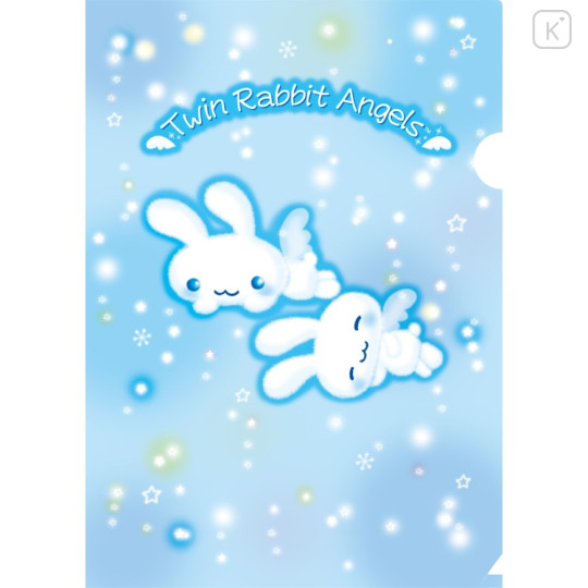 Japan San-X Original A4 Clear Holder Set - Twin Rabbit Angels - 3