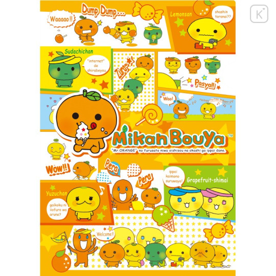 Japan San-X Original A4 Clear Holder Set - Mikan Bouya - 3