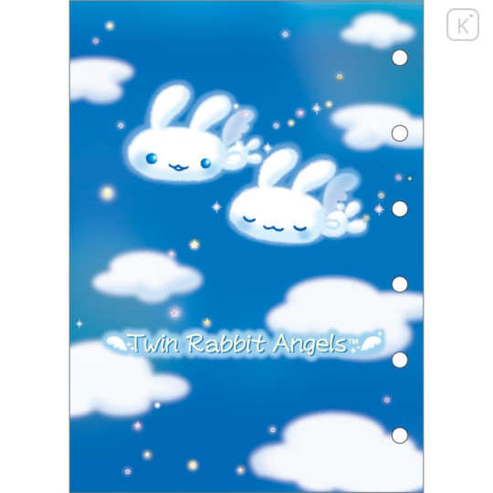 Japan San-X 6 Hole Sticker Binder - Twin Rabbit Angels - 3