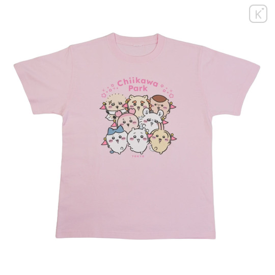 Japan Chiikawa T-shirt (XL) - Chiikawa Park Characters Main Visual Light Pink - 1