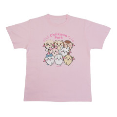 Japan Chiikawa T-shirt (L) - Chiikawa Park Characters Main Visual Light Pink