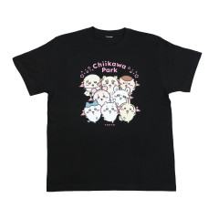 Japan Chiikawa T-shirt (XL) - Chiikawa Park Characters Main Visual Black