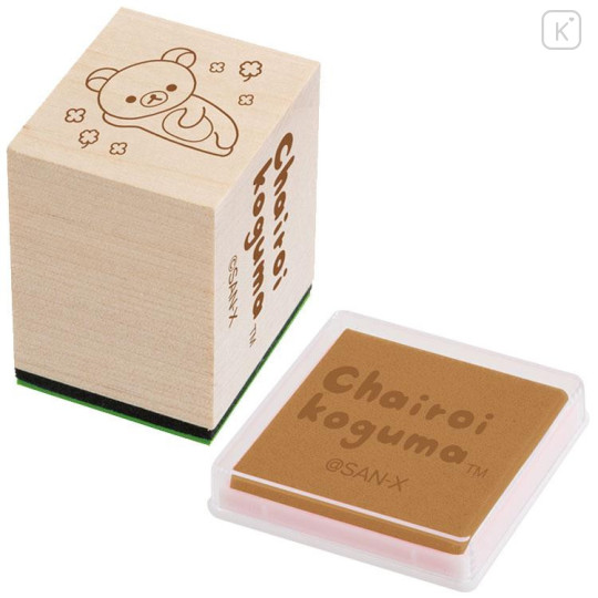 Japan San-X Secret Stamp Wooden Stamp with Ink Pad - Rilakkuma : Chairoikoguma's Kumakyun Days Blind Box - 4