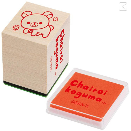 Japan San-X Secret Stamp Wooden Stamp with Ink Pad - Rilakkuma : Chairoikoguma's Kumakyun Days Blind Box - 5
