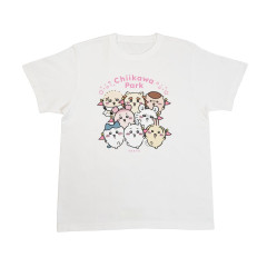 Japan Chiikawa T-shirt (S) - Chiikawa Park Characters Main Visual White